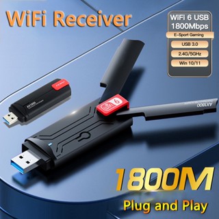 &lt;รับประกัน 3 เดือน&gt; ตัวรับสัญญาณไวฟาย AX1800 USB 3.0 WiFi 6 Adapter 2.4GHz/5GHz Dual Band USB Wireless Adapter