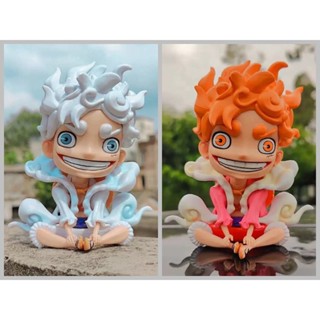 ((พร้อมส่ง) โมเดลฟิกเกอร์ Pirate Q Version Five-speed Nika Luffy White Orange Seated VQPD