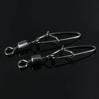 Amber 50 ชิ ้ น Fishing Snap Connector พร ้ อมพินสแตนเลสความแข ็ งแรงสูง 1 #-8 # Heavy Duty Ball