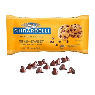 GHIRARDELLI SEMI-SWEET CHOCOLATE CHIPS กิลาเดลลี่ เบคกิ้งเซมิสวีท ช็อคโกแลตชิพส์ ช็อคโกแลต ขนาด 340 G.