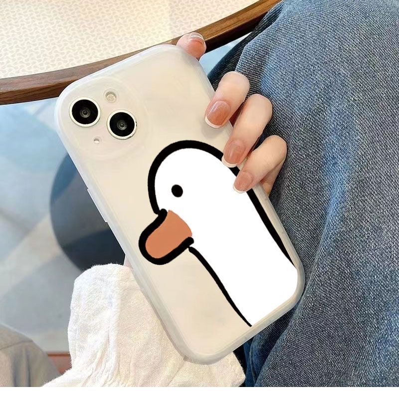 เคสโทรศัพท์มือถือ ซิลิโคนนุ่ม TPU ใส ลายเป็ดน่ารัก สําหรับ iPhone 15 11 14 Pro 12 13 Mini XS Max X XR 7 8 6 6S Plus SE2020