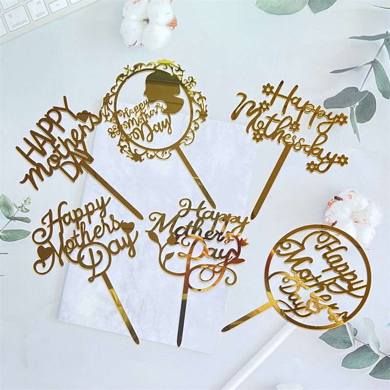 ป้ายอะคริลิค Happy Mother's Day สําหรับตกแต่งเค้ก 10 ชิ้น