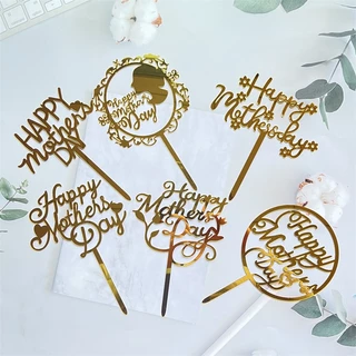 ป้ายอะคริลิค Happy Mother's Day สําหรับตกแต่งเค้ก 10 ชิ้น