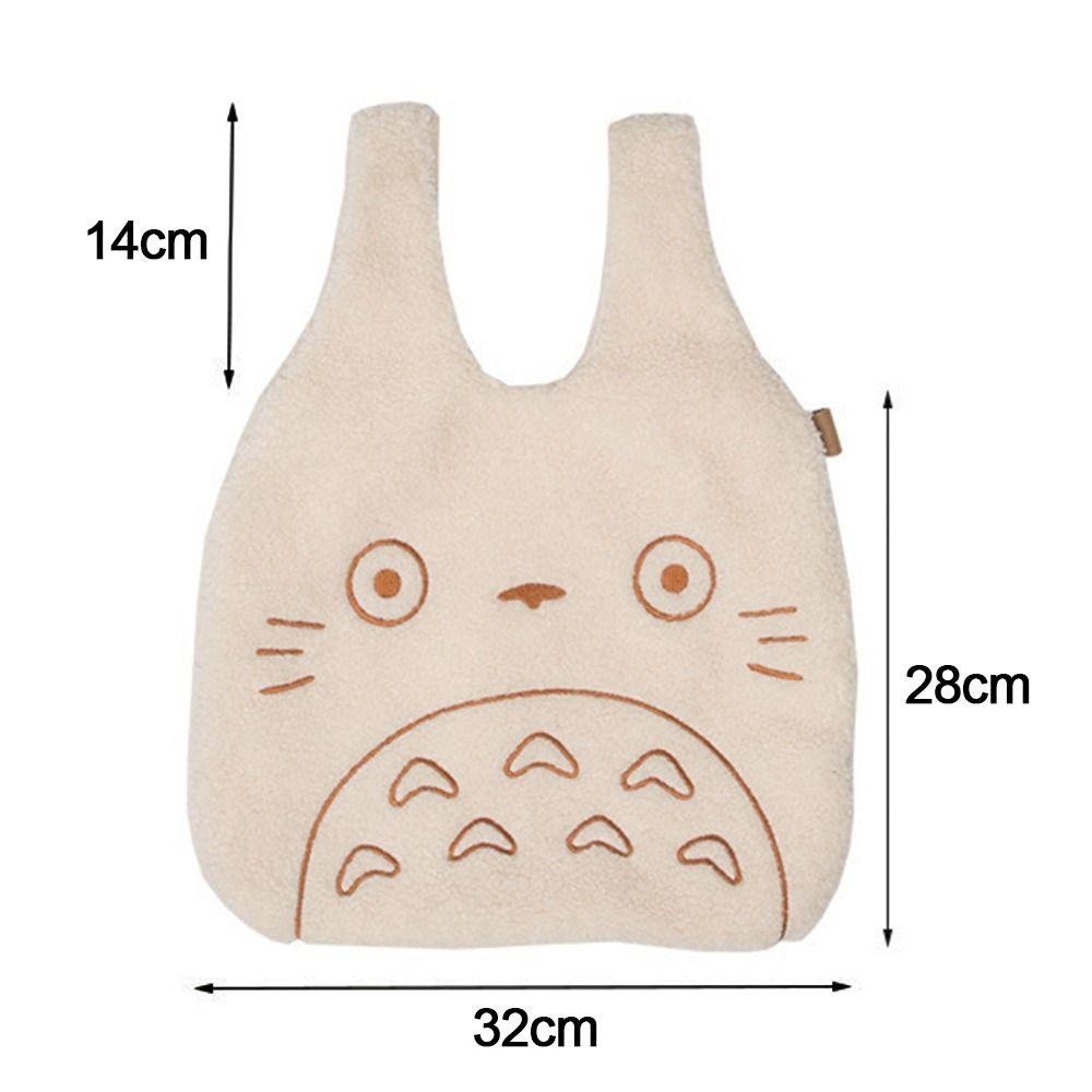 UUMIR  การ์ตูน Totoro หญิงพิมพ์นักช้อปแฟชั่นสําหรับสุภาพสตรีกระเป๋าผ้า Lamb ผ้า