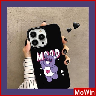 Mowin - เข้ากันได้สำหรับ เคสไอโฟน เคสไอโฟน11 เคส iphone 11 สำหรับ iPhone 14 Pro Max เคส iPhone สีดำเงา TPU เคสอ่อนกันกระแทกป้องกันกล้องหมีสีม่วงเข้ากันได้กับ iPhone 13 Pro max 12 Pro Max 11 xr xs max 7Plus 8Plus