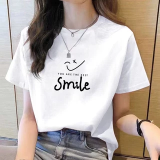 เสื้อยืดคอกลม แขนสั้น พิมพ์ลายการ์ตูน ทรงหลวม สไตล์เกาหลี แฟชั่นสําหรับผู้หญิง