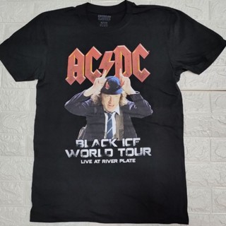 เสื้อยืดแขนสั้นเสื้ิววง​ ACDC black ice tour ลิขสิทธิ์​แท้​S-5XL