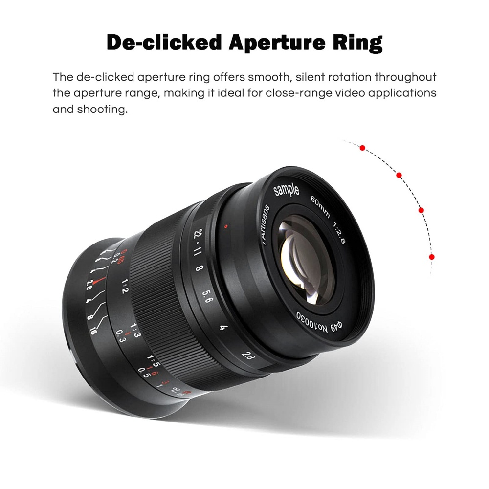 7Artisans 60MM F2.8 II แมนนวลโฟกัส APS-C 1:1 เลนส์มาโครกําลังขยายสําหรับ Canon EOS-M/ Sony E/ Fuji X/ M43/ กล้อง Nikon Z Mount