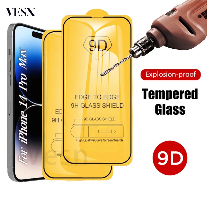 9D ฟิล์มกระจก เต็มจอ iPhone 17 Air 16 16E 15 14 13 12 Mini 11 Pro X Xs Max Xr 7 8 6 6s Plus SE2 SE3 