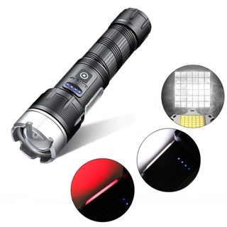 Xhp360 ไฟฉาย LED COB พลังงานสูง สีแดง สีขาว แบบชาร์จไฟได้