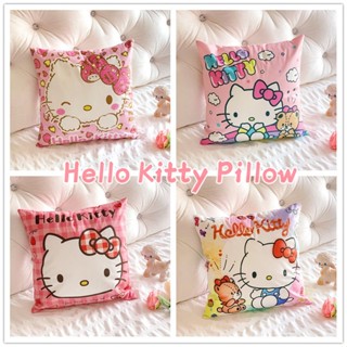 【Washable】หมอนอิงโซฟา ผ้าฝ้าย สองด้าน ลายการ์ตูน Hello Kitty น่ารัก คุณภาพสูง สําหรับห้องนั่งเล่น สํานักงาน