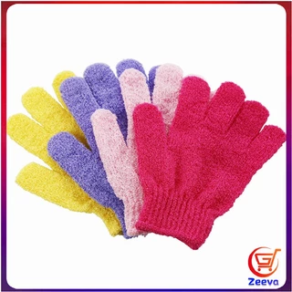 Zeeva ถุงมืออาบน้ำ ถุงมือขัดผิวอาบน้ำ ขจัดเซลล์ผิวเก่า พร้อมส่ง Glove-style bath towel