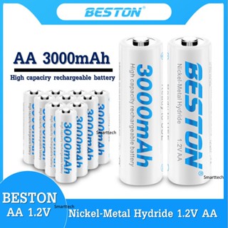 ถ่านชาร์จ AA Beston 3000 mAh 1.2V Ni-MH จำนวน 4 ก้อน ฟรีกล่องใส่ถ่าน คุณภาพสูง ถูก ถ่าน