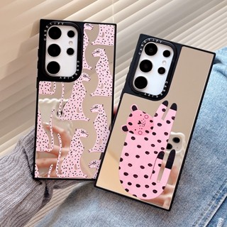 【เสือดาวสีชมพู】Casetify เคสโทรศัพท์มือถือแบบนิ่ม กันกระแทก ลายเสือดาว พร้อมกระจก แฟชั่น สําหรับ Samsung s23ultra s23 s23+ s22ultra