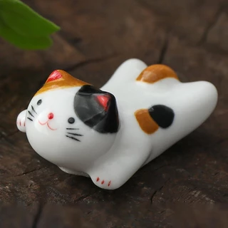 ชั้นวางตะเกียบเซรามิค ลายแมวน่ารัก