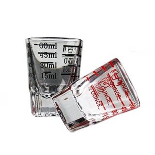 แก้วช็อตตวง ขนาด 60ML (สีดำ/แดง)