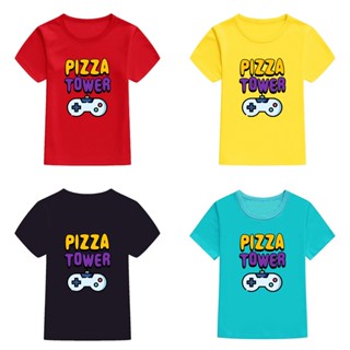 เสื้อยืดแขนสั้นลําลอง ทรงหลวม ลายพิซซ่า Mingyuan Pizza Time สําหรับเด็กผู้ชาย และผู้หญิง