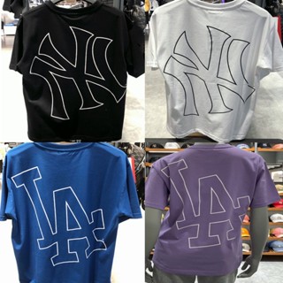 【 เสื้อยืดแขนสั้น NY ลาย】🔥 แพทเทิร์น MLB เกาหลีแขนสั้นหญิงเหมือนชายคู่ใหม่ฤดูร้อน NY Yanyan ทีม👕👕