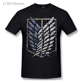 ใหม่ เสื้อยืด ผ้าฝ้าย 100% พิมพ์ลายกราฟฟิติอนิเมะ Attack on Titans สําหรับผู้ชาย คู่รักS-5XL