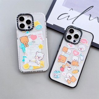 【Suck-milk Bear paste】CASETIFY เคสป้องกันโทรศัพท์มือถืออะคริลิค ลายตัวอักษร สําหรับ iPhone 14 Pro MAX 11 12 13 Pro MAX 14 Plus