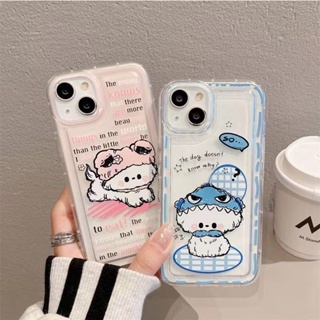 เคสโทรศัพท์มือถือซิลิโคน TPU ใส แบบนิ่ม ลายสุนัขน่ารัก กันกระแทก สําหรับ IPhone 11 14 13 12 Pro XS Max X XR 7+ 8 Plus