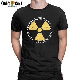 เสื้อยืดแขนสั้นเสื้อยืดผ้าฝ้าย 100% พิมพ์ลาย My Favorite Plant Is The Nuclear Plant สไตล์วินเทจ สําหรับผู้ชายS-5XL