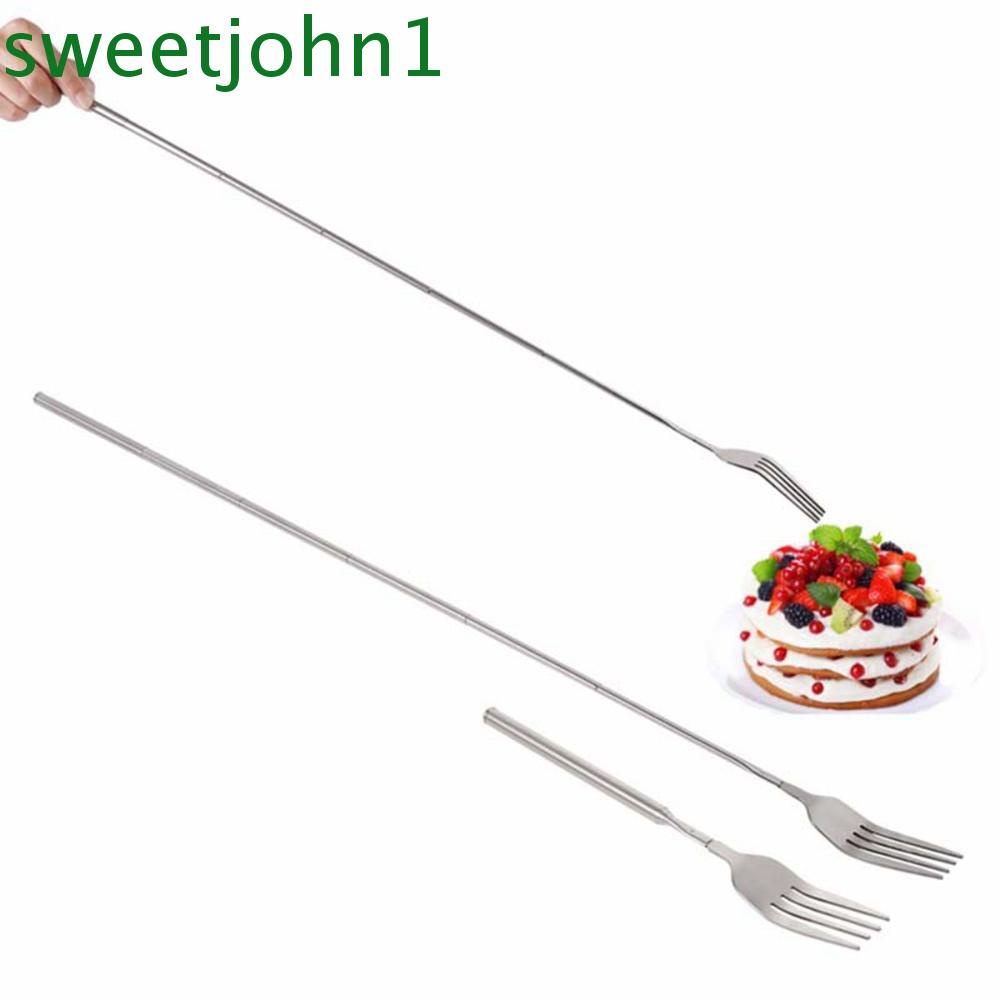 Sweetjohn ช้อนส้อม ยืดหดได้ ทนทาน กันสนิม สําหรับอาหารเย็น