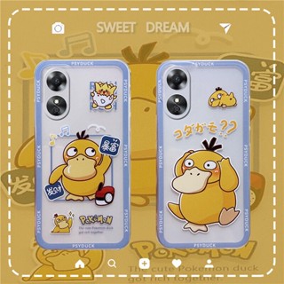 ใหม่ เคสป้องกันโทรศัพท์มือถือใส แบบนิ่ม ลายการ์ตูนเป็ดน่ารัก กันกระแทก สําหรับ OPPO A58 4G 2023 A584G