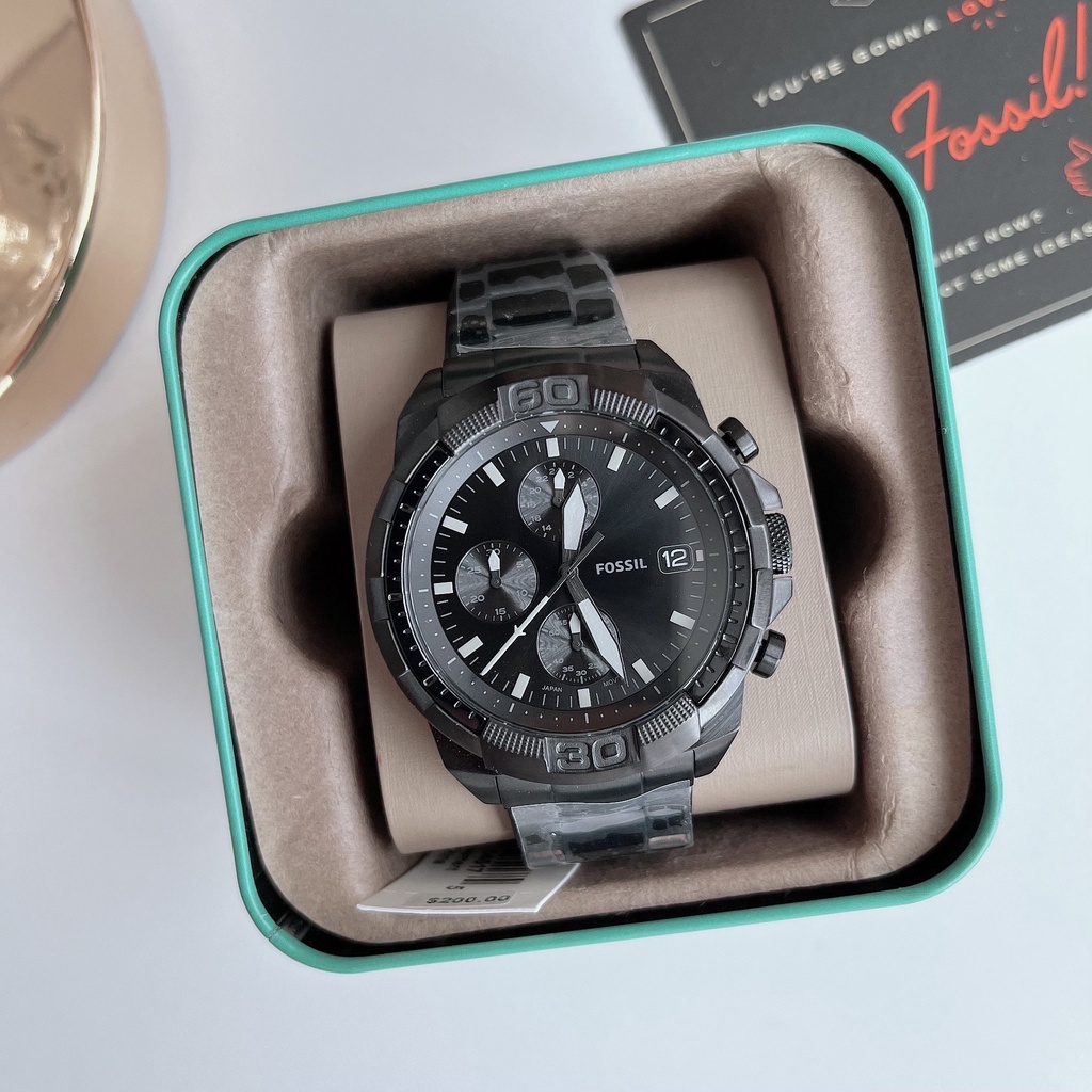 📌แท้ 100%📌  FOSSIL Bronson Chronograph Quartz Black Dial Men's Watch Fs5853