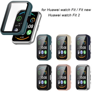 เคสกระจกนิรภัย PC แบบแข็ง ป้องกันหน้าจอ สําหรับ Huawei watch fit 2 new Fit2