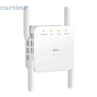 เครื่องทวนสัญญาณ WiFi ไร้สาย 1200M 2.4+5GHz 4 เสาอากาศ UK [countless.th]