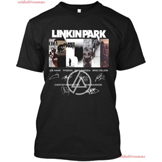 เสื้อยืดแขนสั้นแขนสั้นโอเวอร์ไซส์ลิงคินพาร์ก วงร็อค Rock Band Signature T Shirt Gift Tee For Men Women Linkin Park เสื้อ