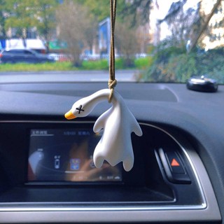 Car Roast Duck Automobile Hanging Ornament Creative Rearview Mirror Swing Duck Ornaments Car Net Red Cartoon Cute Car Interior Decoration yLii