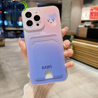 เคสโทรศัพท์มือถือ แบบนิ่ม ลายหมี Kaws พร้อมช่องใส่บัตร สําหรับ Tecno Spark 10 9 5 Pro 4G 5G 10C Spark 8C Spark 5 Air Spark 6 GO 2022 2023