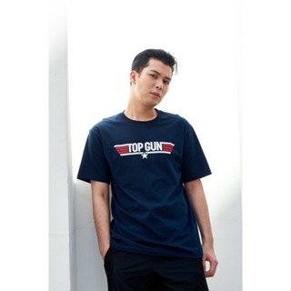 VATANA-เสื้อยืดแขนสั้น สีกรม พิมพ์ลาย Logo Top Gun_03