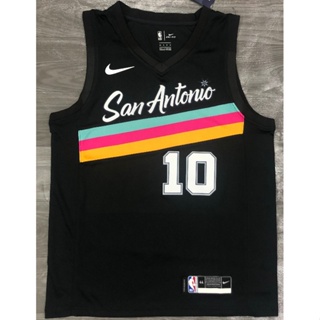 【hot Pressed】เสื้อกีฬา NBA San Antonio Spurs 10# เสื้อกีฬาบาสเก็ตบอล DeROZAN city edition สีดํา และสไตล์อื่น ๆ 2021