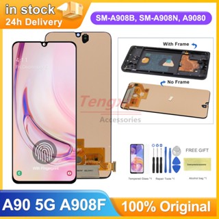 Super AMOLED หน้าจอแสดงผล Lcd ดิจิทัล 6.7 นิ้ว A90 5G สําหรับ Samsung Galaxy A90 5G A908 A908B A9080