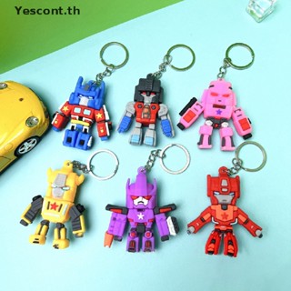 YESCONT 1Pc Cartoon Robet Keychain Transformers Key Chain Car Key Chain Ring Student Bag Pendant Kids Gift Hanging Accessories TH