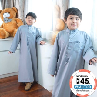 ราคาชุดโต๊ปเด็กมุสลิมแขนยาว  โต๊บดูไบสุดเท่ ใส่โตบละหมาดออกงานอิสลามหรือรับแขกผู้ใหญ่ (ไซส์ 2-8 ขวบ)  by12 วาริส มุสลิม