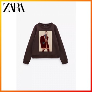 Zara เสื้อกันหนาว พิมพ์ลาย แฟชั่นฤดูหนาว สําหรับเด็กผู้หญิง