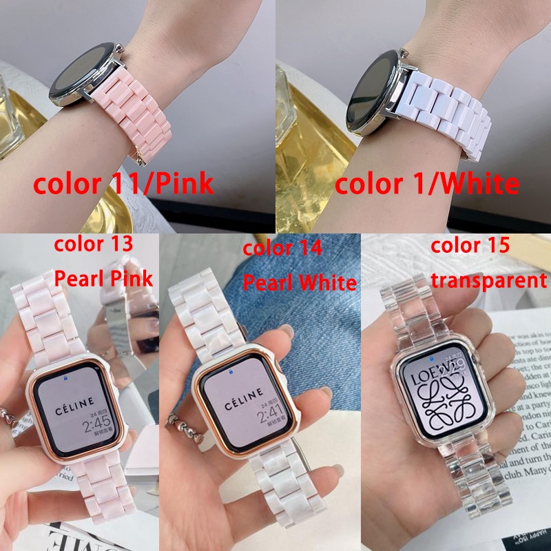 สายนาฬิกาข้อมือ พลาสติก เรซินใส สีอะคริลิค แฟชั่น สําหรับ realme Watch S Pro