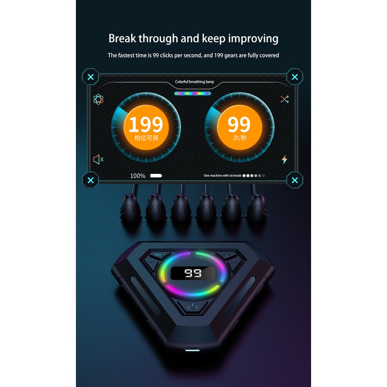199 เครื่องคลิกหน้าจอเกียร์ G55 Tiktok live Auto Tap like heartbeat ปรับความเร็วได้