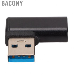 Bacony 90 Degree USB 3.0 To Type C Adapter  10GBPS Left Angle Female Plug and Play Aluminum Alloy for Hard Drives