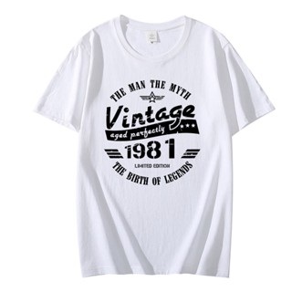 Couple T-Shirt  Vintage 1981 40 Years Old T Shirt Men Cute Short Sleeve T-shirt Tshirt Camiseta Clothing Funny New _03