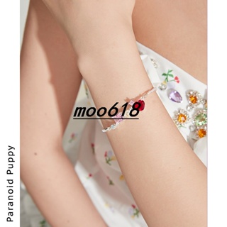 ** Moo618 * เครื่องประดับ สร้อยข้อมือ จี้รูปหัวใจ สีสันสดใส สําหรับผู้หญิง