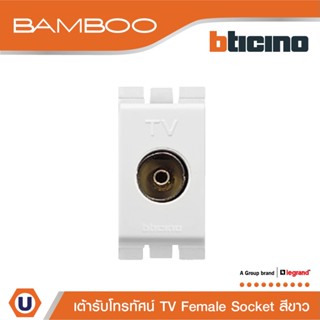 BTicino เต้ารับทีวี (แบบขนาน) 1ช่อง แบมบู สีขาว TV Female Socket 1 Module White รุ่น Bamboo | AE2152DB | Ucanbuys