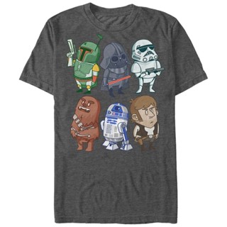 เสื้อยืดแขนสั้นเสื้อยืดโอเวอร์ไซส์ราคาถูกเสื้อยืด พิมพ์ลายกราฟฟิค Star Wars Doodles สําหรับผู้ชาย S-5XLรองรับการปรับแต่ง