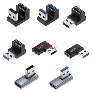 Hsv อะแดปเตอร์หมุน USB 3.0 ตัวผู้ เป็นตัวเมีย มุมซ้าย 90 องศา