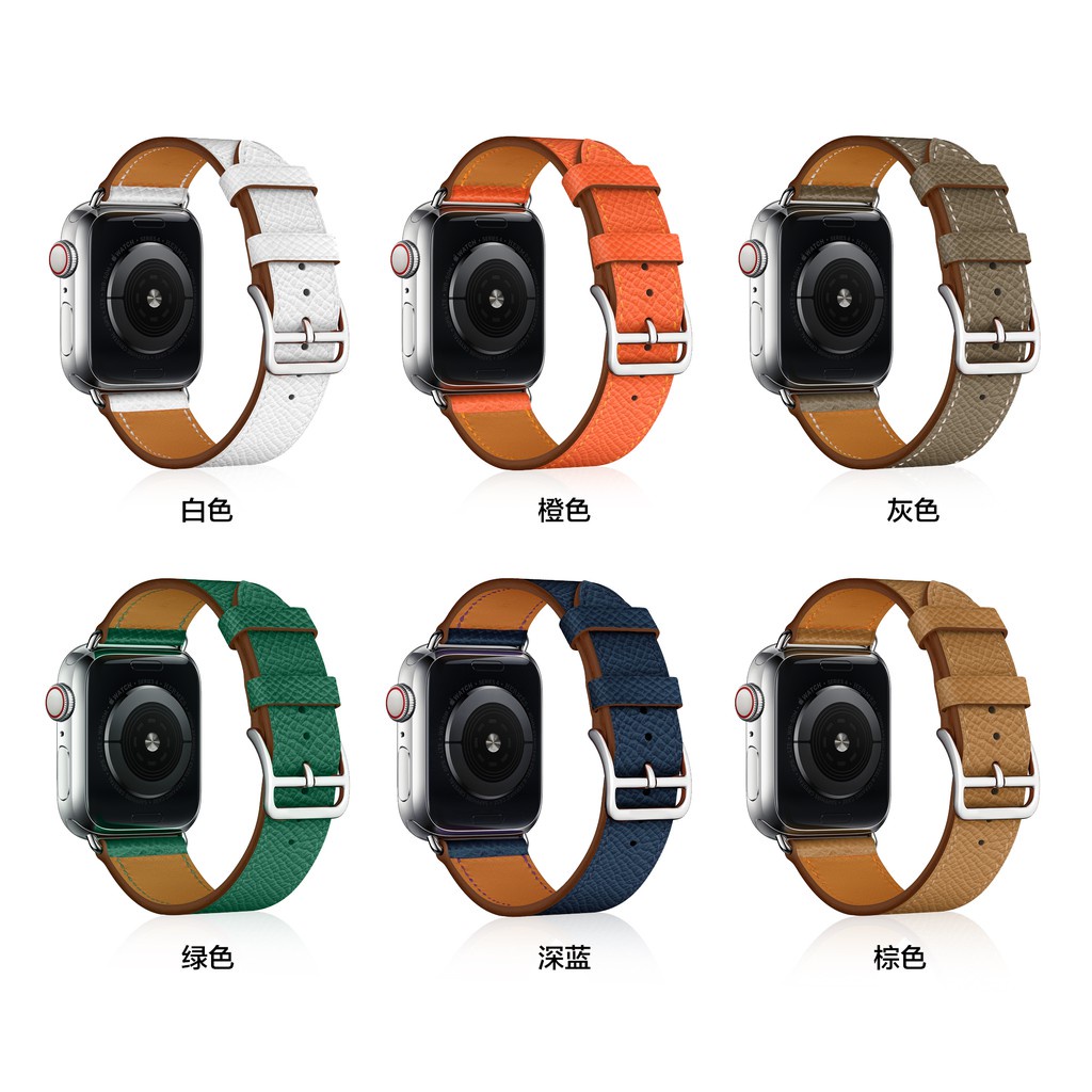สายนาฬิกาข้อมือ สายหนังวัวแท้ สําหรับ Apple Watch iwatch SE2 8 7 8th Generation