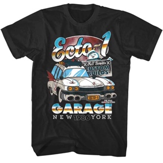 Anime Mens Special Idea Gift Hipster Ghostbusters Ecto 1 Garage York 1986 Chrome Builds Nyc T Shirt_03